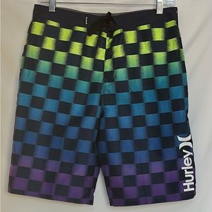 NWT Boys Hurley Checkered One & Only Board Shorts 18/29